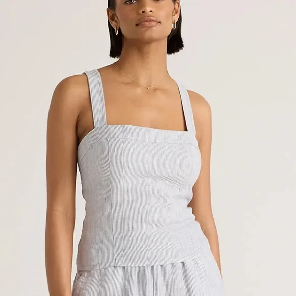 NWT - Quince 100% European Linen Fitted Tank – Large - Picture 4 of 5